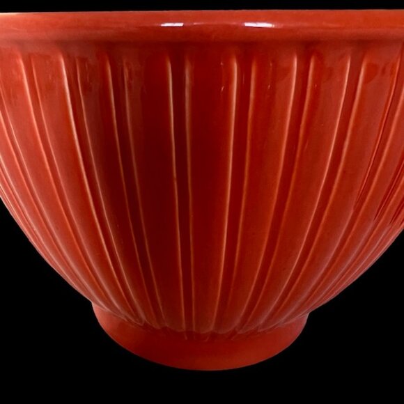 Set of 2 Primagera Salmon Deep Orange Mixing Bowls - Small Ribbing - Picture 7 of 10